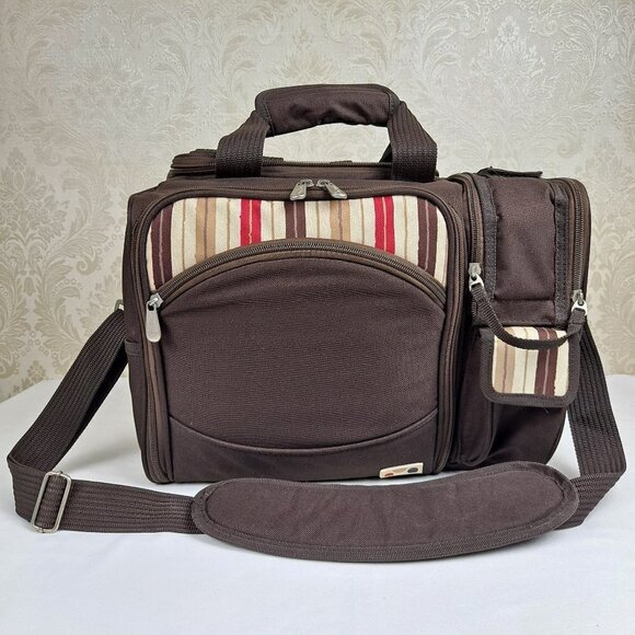 Picnic Time Moka Collection Picnic Cooler Tote with Food & Wine Compartments - Picture 1 of 16